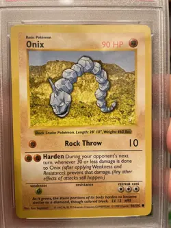 PSA 8 NM-MT Onix SHADOWLESS Pokemon Base 1999 FRESH GRADE - Image 2