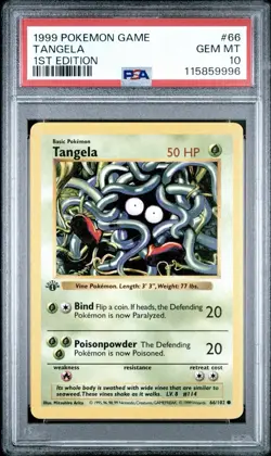 1999 Pokemon Game Tangela First Edition Base Set PSA 10 - Image 1