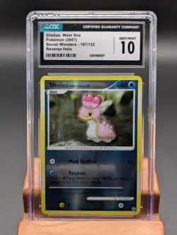 2007 Pokemon Shellos West Sea Reverse Holo #107 CGC Gem Mint 10 - Image 1