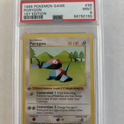 First Edition 1999 Pokemon Base Set 39/102 Porygon PSA Mint 9 - Image 2