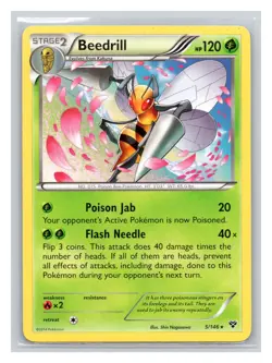 Pokemon TCG Beedrill 5/146 XY Base Set Normal LP - Image 1