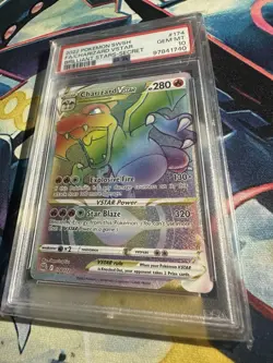 Charizard VSTAR Rainbow Rare #174 Pokemon Sword & Shield Brilliant Stars PSA 10 - Image 2