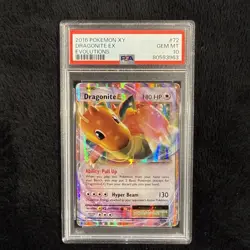 Pokemon TCG Dragonite-EX Evolutions Holo Rare Card 72/108 PSA 10 - Image 1