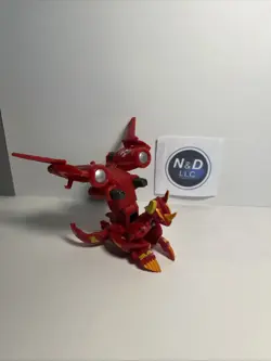 Bakugan Pyrus Helix Dragonoid With Silver Jetkor Combat Set Gundalian W/Card - Image 2