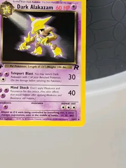 NEAR MINT 1st Edition Dark Alakazam Non-Holo Pokemon Card Team Rocket set #18/82 - Image 5
