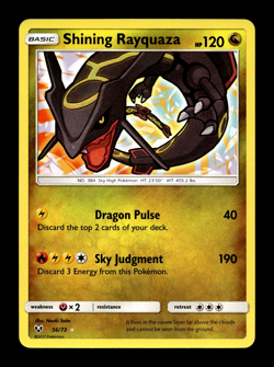 2017 Pokemon TCG Shining Rayquaza Holo Rare Card Shining Legends 56/73 LP/NM - Image 1
