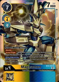 Magnamon BT8-038 New Awakening (SR) Digimon Card Game Regular Art - Image 1