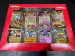 Pokemon TCG: Scarlet & Violet 151 4 Pack Mini Tins + 4 Promo Cards Box Sams Club - Image 1