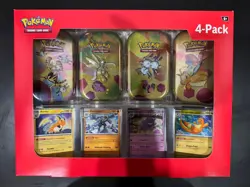 Pokemon TCG: Scarlet & Violet 151 4 Pack Mini Tins + 4 Promo Cards Box Sams Club - Image 1