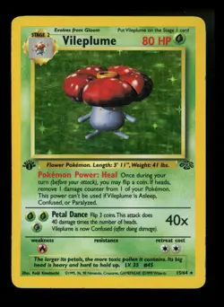 #2 1st Edition Vileplume 15/64 Jungle 1999 WOTC Holo Rare Pokemon Card TCG - Image 1