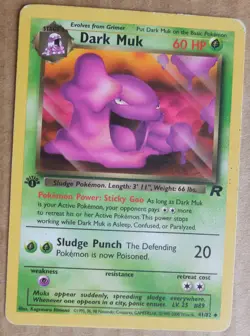 Dark Muk 41/82 1st Edition Uncommon Non-Holo Team Rocket Pokemon Card LP - Image 1