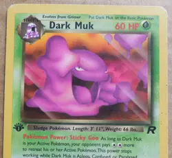 Dark Muk 41/82 1st Edition Uncommon Non-Holo Team Rocket Pokemon Card LP - Image 2