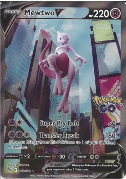072/078 Mewtwo V - Full Art Ultra Rare Card : Pokemon GO Single Mint Card - Image 1