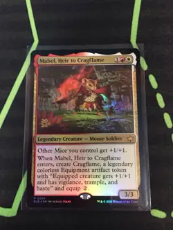 MTG Magic The Gathering Mabel, Heir To Cragflame Foil Prerelease Promo Commander - Image 2