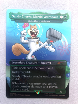Mtg Carte Magic Secret Lair Sponge Bob Sandy Cheeks Toski Bearer FOIL NM - Image 1