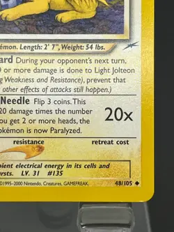 NM - Light Jolteon 48/105 - Pokemon TCG Vintage 2000 Neo Destiny - Image 4