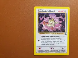 Team Rocket's Meowth #18 NM Black Star Wotc Promo Pokemon Card TCG - Image 1