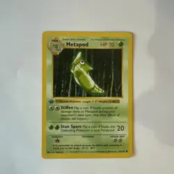 Shadowless 1st Edition Metapod Pokemon Card 1999 Base Set 54/102 - Image 1