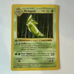 Shadowless 1st Edition Metapod Pokemon Card 1999 Base Set 54/102 - Image 2