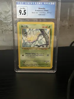 Weedle - 69/102 Base Set - 1999 WOTC Unlimited - Pokemon TCG - CGC 9.5 - Image 1