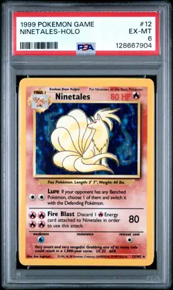 1999 POKEMON GAME #12 NINETALES-HOLO PSA 6 - Image 1