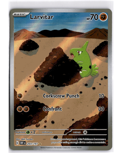 Larvitar 203/197 Scarlet & Violet Obsidian Flames Illustration Rare Pokemon NM - Image 1