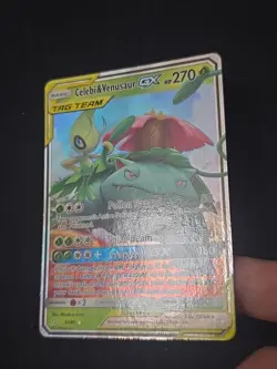 Celebi & Venusaur GX 1/181 Sun & Moon Team Up Ultra Rare Holo Pokemon TCG LP - Image 2