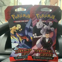 2 Pokemon TCG Scarlet & Violet Destined Rivals Sleeved Packs + Mimikyu - Image 1