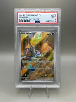POKEMON SVP PALDEAN FATES ETB PROMO #075 MIMIKYU PSA 9 MINT. - Image 1