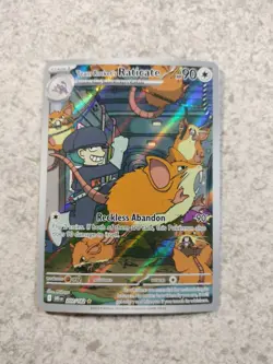 POKEMON DESTINED RIVALS ILLUSTRATION RARE TEAM ROCKETS RATICATE IR 202/182 - Image 1
