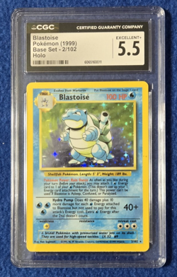 Pokemon ~ Blastoise Holo - Base Set - 1999 - Wizards of the Coast - CGC 5.5 Ex+ - Image 1