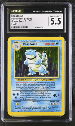 Pokemon ~ Blastoise Holo - Base Set - 1999 - Wizards of the Coast - CGC 5.5 Ex+ - Image 5