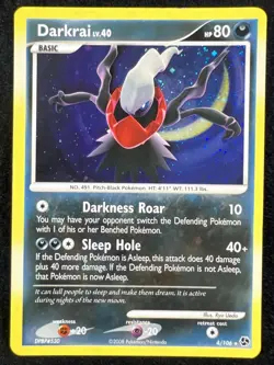 Darkrai 4/106 DP Great Encounters Reverse Holo Rare Pokemon TCG Card - LP/MP - Image 1