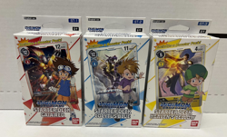 3 Digimon Card Game Starter Decks - Gaia Red, Cocytus Blue, Heaven's Yellow - Image 1