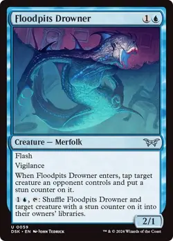 FLOODPITS DROWNER x4 mtg NM-M Duskmourn: House of Horror 4 Unc - Image 1