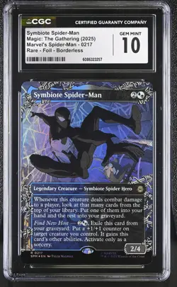 SYMBIOTE SPIDER-MAN Marvel's Spider-Man Borderless Foil Rare CGC 10 MTG - Image 1