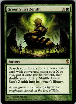 Green Sun's Zenith Mirrodin Besieged Rare NM Magic: The Gathering 81 Normal - Image 1
