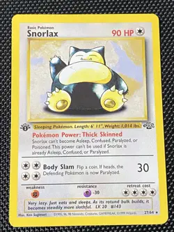 Snorlax 27/64 Jungle Set Non-Holo Rare Card 1st Edition WOTC Pokemon - Image 1