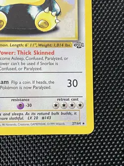 Snorlax 27/64 Jungle Set Non-Holo Rare Card 1st Edition WOTC Pokemon - Image 4