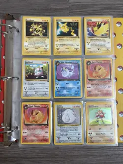 Binder of 208 Used Vintage Pokemon Cards TCG Inc. Unlimited Jungle Fossil Rocket - Image 1