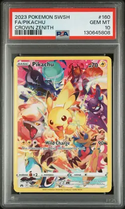 2023 Pokemon SWSH Crown Zenith Pikachu #160/159 PSA 10 Gem Mint - Image 1