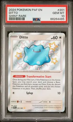 Ditto Shiny Rare Pokemon Paf En-Paldean Fates 201 PSA 10 - Image 1