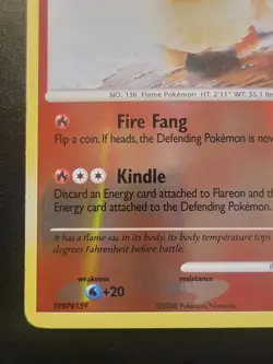 2008 POKEMON DIAMOND & PEARL MAJESTIC DAWN #19 FLAREON-REVERSE FOIL - Image 3