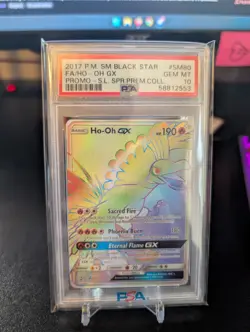 2017 POKEMON BLACK STAR PROMO #SM80 FULL ART/HO-OH GX PSA 10 - Image 1
