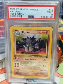 1999 Pokemon Jungle Rhydon 1st Edition 45/64 PSA 9 - Image 1