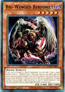 Big-Winged Berfomet DUNE-EN004 Super Rare 1st Edition Yugioh - Image 1