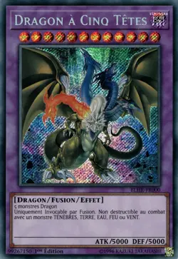 Yu Gi Oh Dragon a Cinq Tetes (Five-Headed) : BLHR-FR000 -VF/Secret Rare - Image 1