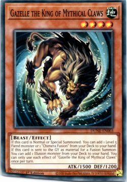 Gazelle the King of Mythical Claws - DUNE-EN003 Super Rare 1st Edition Yugioh - Image 1