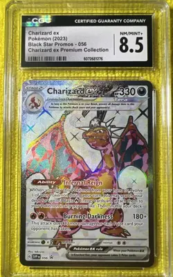 POKEMON CARD CHARIZARD ex 56 SCARLET & VIOLET PROMO BLACK STAR #56 CGC 8.5 - Image 1