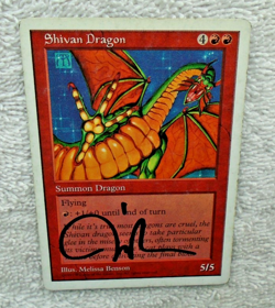 Magic The Gathering Shivan Dragon Artist Melissa Benson Signed Print And Card - Image 3